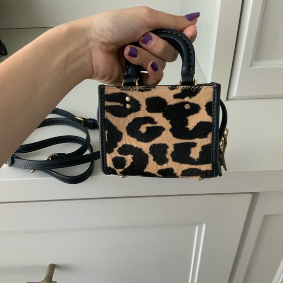 Coach Mini Bag in Black and Tan Animal Print - Picture 12 of 16